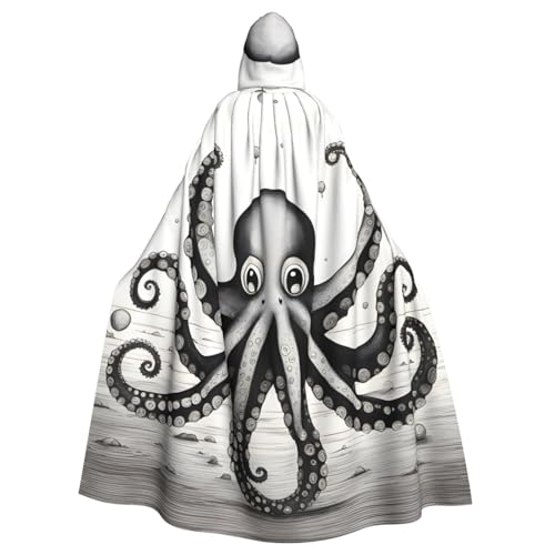 YYHHAOFA La capa con capucha estampada de tentáculos de pulpo para adultos es una capa súper grande, cómoda y duradera