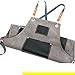fayengan Canvas Apron for Men, Heavy Duty Work Apron with Pockets, Waterproof Wear-Resistant Tools Apron (Color : Gray, Size : X-Large)