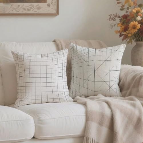 Housse coussin 65x65cm gris motif géométrique double face imperméable