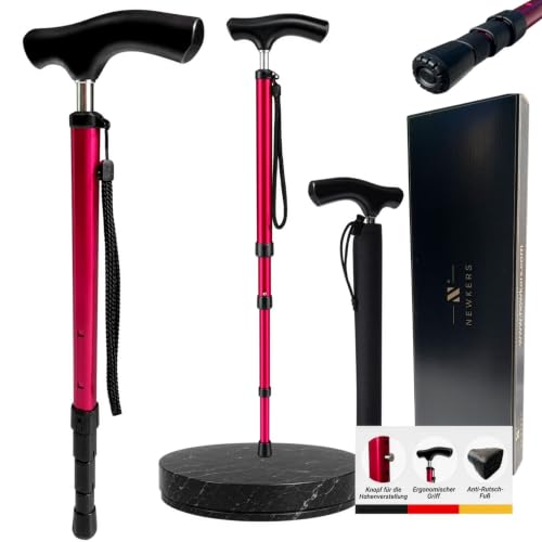 NEWKERS Teleskop-Gehstock 41–86 cm – ca. 300 g, Aluminium, Farbwahl