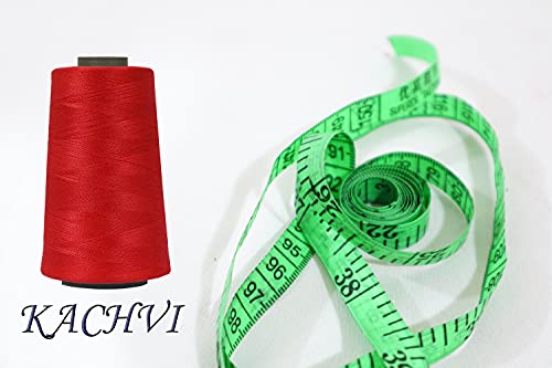 Image of Ace International Exports 3000M Overlock Polyester Sewing Thread Set Box Yarn Spools Cone Reddish (Pack of 5)