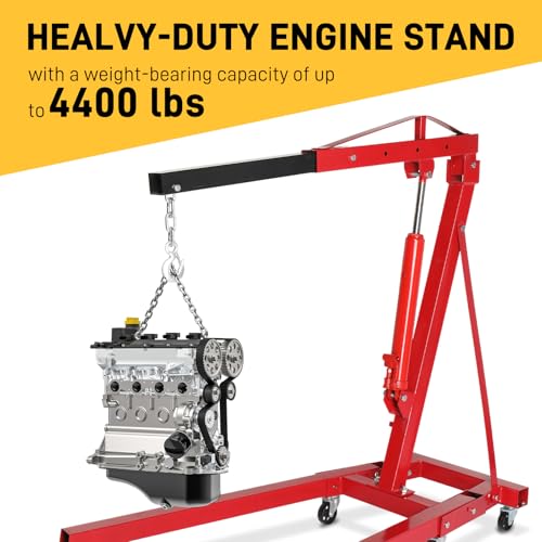 image for MOTOOS Engine Hoist 2 TON Folding Hydraulic Engine Motor Hoist Cherry 