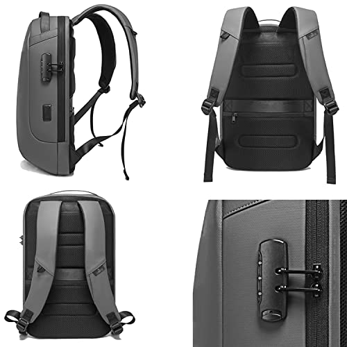 Image of THE CLOWNFISH Water Resistant Anti-Theft Unisex Travel Laptop Backpack with USB Charging and Password Number Lock