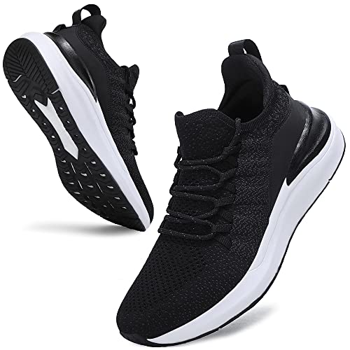 Axcone Mens Running Shoes For Gym Tennis Travel Work Jogging Workout-Lightweight Slip On Memory Foam Casual Walking Sneakers Black44 #TOP27