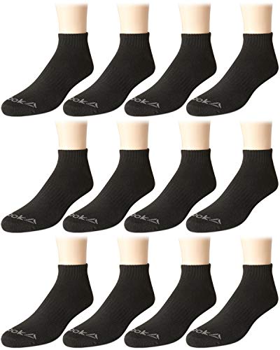Reebok(リーボック) メンズ クォーターソックス - 12足パック パフォーマンス クッション コンフォートソックス - 通気性のあるアスレチックアンクルソックス 男性用 (6-12.5)