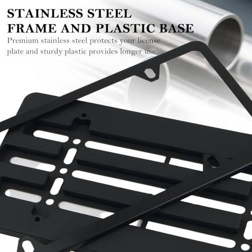 Licence Plate Frame Holder,Practical No Drill Front License Plate Bracket for License Plates Fixing,Universal Front Licenses Plates Mount Car Accessories with Screwed