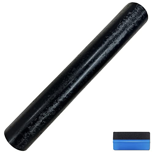 Image of LZLRUN Gloss Forged Carbon Fiber Self Adhesive Vinyl Wrap Film for Car Moto (Black, 1ft x 10ft)
