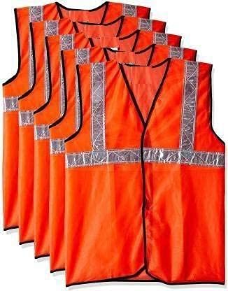 LEGION Reflective Safety Vest with 2 Inch Strips 60 GSM Unisex Fluorescent Traffic Jacket Waistcoat High Visibility Polyester for Road, Industry & Construction Safety (Orange) Set of 5 (B09F9DV129) Amazon Price History, Amazon Price Tracker