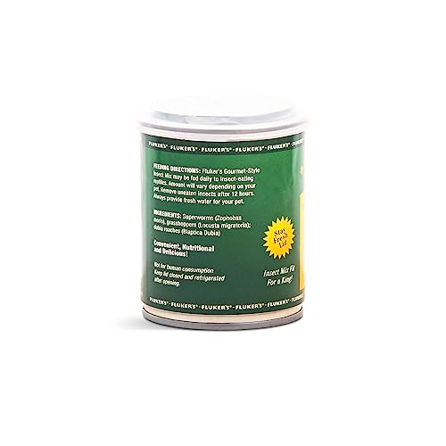Fluker's Comida enlatada gourmet para répteis, peixes, pássaros e pequenos animais, mistura de inse