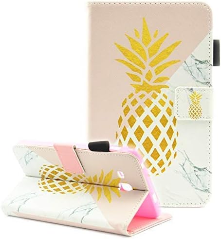 Samsung Galaxy Tab A 7.0 Case, SM-T280 Case, Galaxy Tab A 7.0" 2016 Case, Fvimi Folio PU Leather Wallet Stand Cover for Samsung Galaxy Tab A 7.0 Inch Tablet 2016 Release, Gold Pineapple