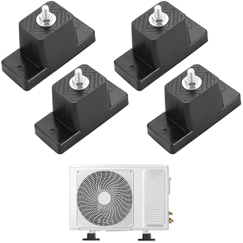 NATGAI 4Pack Rubber Vibration Isolator Mounting Bracket/Air Conditioner Mounting Bracket for Outdoor Mini Split Air Conditioner Condenser Cover
