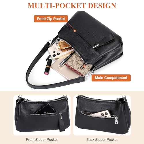 Over Earth Leather Handbags for Women Small Hobo Shoulder Bag Ladies Crossbody Purse - Image 7