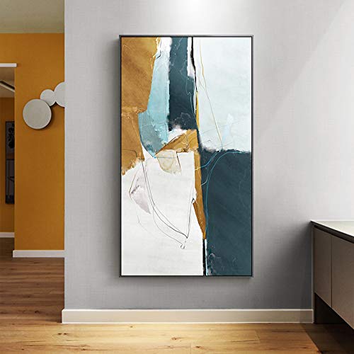 Bloc de couleur art mural abstrait sur toile imprimée colorée grand format 50x100cm