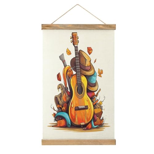 Decoración vintage de guitarra que soluciona las paredes vacías de tu dormitorio