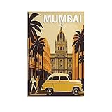 ONOTIO Mumbai Indien Vintage-Reise-Poster, Landschaft, 20 x 