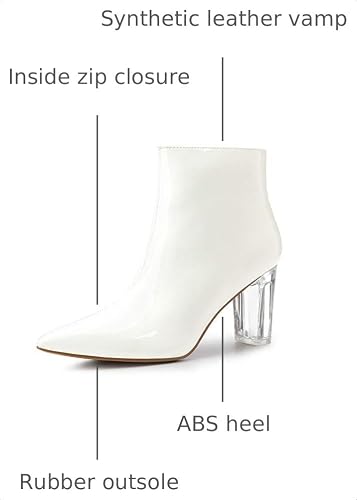 Allegra K Allegra K Women Rubber Clear Heel Pointed Toe Chunky Heels Ankle Boots
