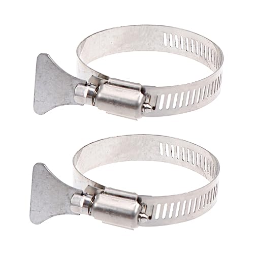 VILLCASE 2pcs 33-57mm Stainless Steel Hose for Gas Hose Clamps Handle with Tool