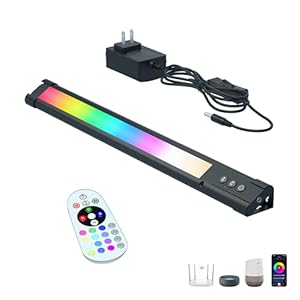 LAMPAOUS LED Light Bar with Remote,Smart RGB Under Desk Light, White and Multicolor Under Cabinet Lighting Bar Work with Alexa,Google, App for Room, Cabinet, Backlight, Dispaly Shelf, Counter
