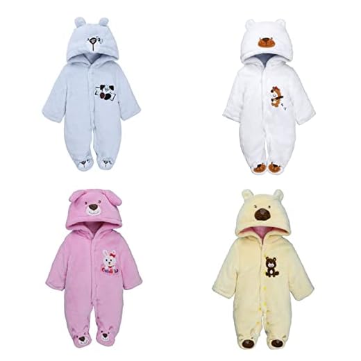 Baby kläder höst och vinter nyfödd värme förtjockning enstaka korall fleece tecknad baby baby kläder quilted outing kläder 3d örat form design hoodie jumpsuit (Color : White, Size : XL)