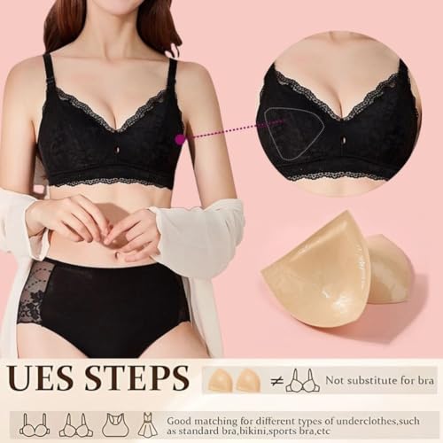 Image of DEPOVOR Double-Sided Adhesive Bra Inserts, Large Size Lightly Padded for D+ Cups, Reusable Lifting Enhancers for Large Busts