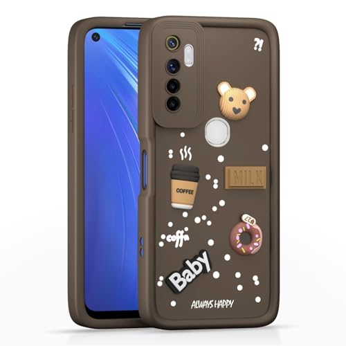 Image of Bintage Ball Bear| Donut| Milk Cake| Baby| Coffee Rubber Case Full Body & Camera Protection Back Cover Compatible for Infinix Hot 9 / Hot 9PRO - Brown