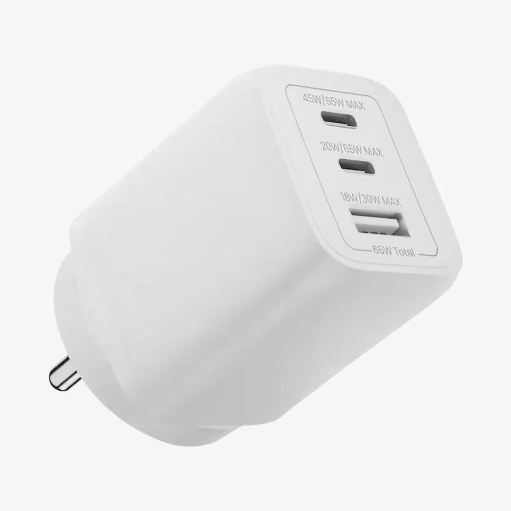 Drumstone 10-Year Warranty 65W Fast Charger Adapter 3 Port USB C Power Delivery Multi Port Wall Charger Type C Quick Charging Adapter Dual USB C Single USB A Power Socket Plug Compact Travel Adapter-image-35