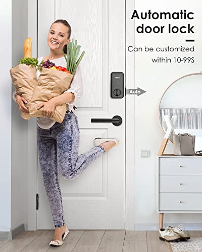 Teeho Tz001 Keypad Door Lock - Keyless Entry Electronic Lock - Smart Digital Lock With Keypads - Deadbolt Smart Lock - Ip54 Weatherproofing - Matte Black #TOP3