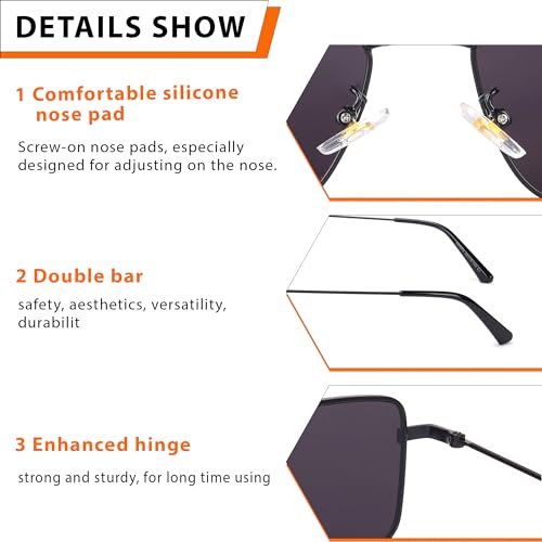 Image of HASHTAG EYEWEAR Sunglasses for Men & Women | Trendy Metal Frame Full Rim Glasses | UV400 Protection, Scratch-Resistant, Lightweight & Durable, Stylish Fashion Eyewear for Outdoor