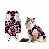 Pink Ribbon Recovery Suit for Dogs Cats Dog Recovery Suit Fit Female and Male Spay Pets Pet Surgery Suit