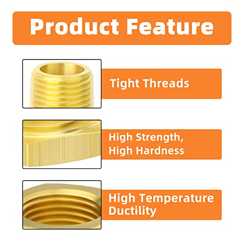 1/4" NPT Male To 3/8" NPT Female Brass Hex Bushing - FB406 Fitting