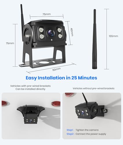 Image of Works with W15 Only: Wireless Backup Camera for RV, HD 1080P Back Up Camera with IR Night Vision, IP69K Waterproof Reverse Camera for Trailer, Camper 5th Wheel BoscamPlus