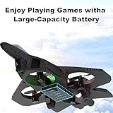 RC Jet, Foam Remote Control Fighter Jet Airplane with 360° Flips & LED Lights, 2.4GHz RC Stunt Plane Toy, Stunt Roll, Durable Drop-Resistant Jets Drone for Kids & Adults & Beginners (blue) - Image 6