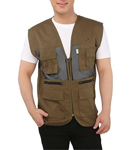 Image of ASHDAN Photographer Durable Vest. Sleeveless Regular Size Outdoor Expedition Jacket. Netted Ventilation