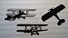 Bi-Plane Airplanes Decor Set Of 3 Metal Wall Art