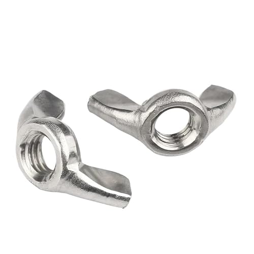 EBZFASO Wing Nuts Assortment Kit, Wing Nuts 304/316 Stainless Steel M3 M4 M5 M6 M8 M10 M12 24PC(304 stainless steel,M10 2PC)