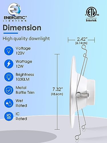 Energetic Lighting 12 Pack 5/6 Inch 5Cct Led Recessed Lighting Retrofit thumb #5