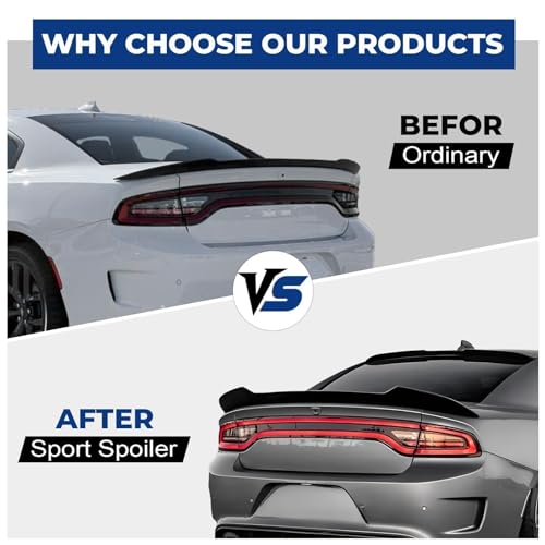 Roof Spoiler for 2015-2024 Dodge Charger V-Style Gloss Black by YESENTECH - Used condition - Image 4