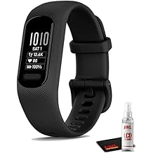 Garmin vivosmart 5 Fitness Tracker Black Heart Rate Monitor & Sleep Tracker - Phone GPS with 6Ave Cleaning Kit