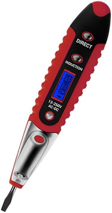 Digital Display Electrical Test Pen Multifunction Tester LCD Display Voltage Detector For Electrician Multimeter YJXHYQYH (Color : Red, Size : Free)
