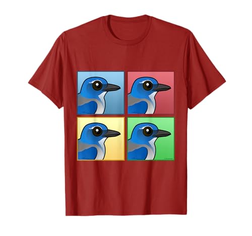 Four Color Woodhouse's Scrub-Jay Cute Cartoon by Birdorable T-Shirt