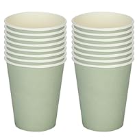 250ml Salbeigrün Papier Partybecher,16St Salbeigrün Pappbecher,Trinkbecher Hochzeit Einwegbecher Disposable Cups für Hochzeit,Kinder DIY,Partybedarf,Tee,Heißen und Kalten Getränken Einwegkaffee Becher