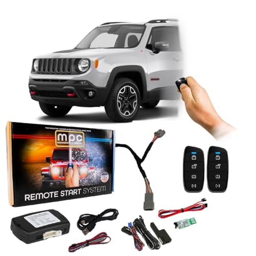 MPC 4-Button 2-Way Remote Starter Compatible with 2015-2017 Jeep Renegade |Gas| |Push-to-Start| Plugin T-Harness - FlashLink Updater