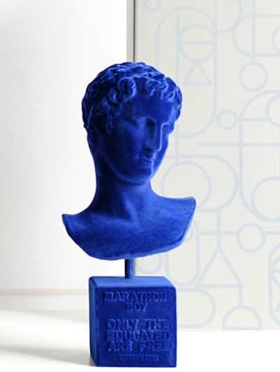 Marathon Boy Modern Velvet Flocked Resin Sculpture, Artistic Greek Bust for Home Office Display, Inspirational Decor