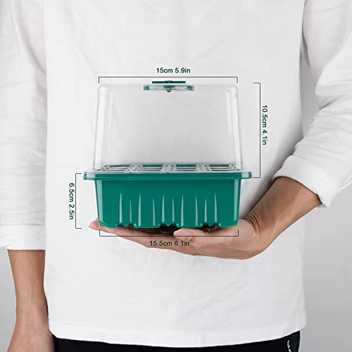 Newkits Seed Starter Tray With Grow Light, Plant Germination Starter Kit Seed Starter Kit With Humidity Dome And Base For Greenhouse Grow Wheatgrass Hydroponic(12 Cells Per Tray) (With Grow Lights) #TOP6