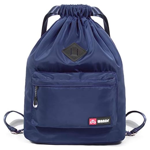 WANDF Drawstring Backpack String Bag Sackpack Cinch Water Resistant Nylon for Gym Shopping Sport Yoga by