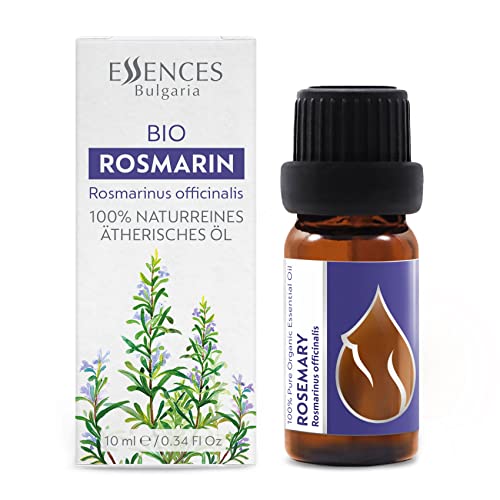 Essences Bulgaria Organic Rosemary Essential Oil 1/3 Fl Oz | 10Ml | Rosmarinus Officinalis | 100% Pure And Natural | Undiluted | Therapeutic Grade | Family Owned Farm | Steam-Distilled | Non-Gmo #TOP1