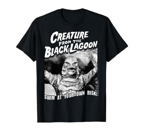 Universal Monsters Black Lagoon Swim At Your Own Risk T-Shirt, Men, Black, 3X-Large