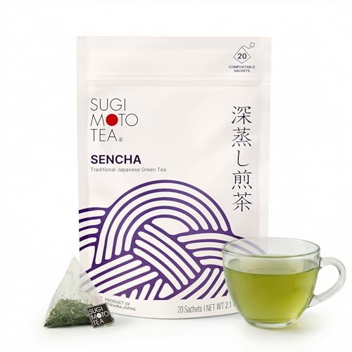 SUGIMOTO TEA Japanese Green Tea Sencha Fukamushi Tea Bags 20