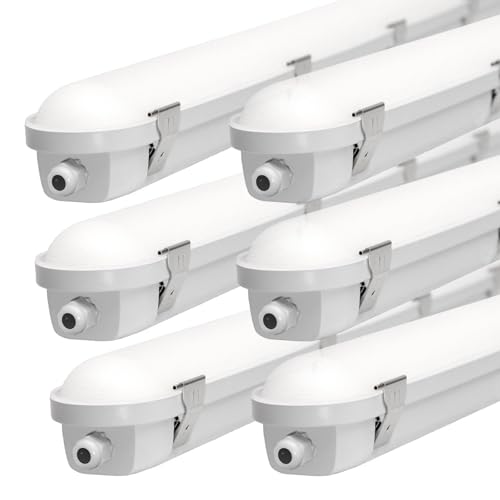 HYPERLITE 65W 4pack LED Vapor Proof Light, 8450lm 4FT 45W/55W/65W Vapor Tight Light Fixture, 4000K/5000K/6000K Selectable,IP65 ETL Listed AC120-277V Shop Lights for Garage,Walk in Freezer