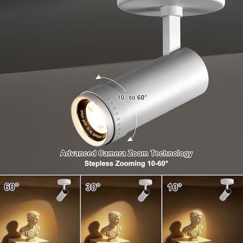 Image of LED Spot Lights Indoor, 20W Zoomable Surface Mount Ceiling Spotlight, White